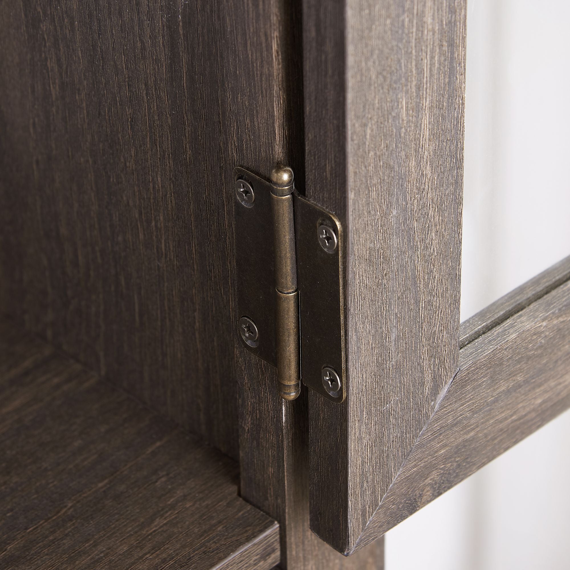 Classical Farmhouse Glass-Door Storage Cabinet