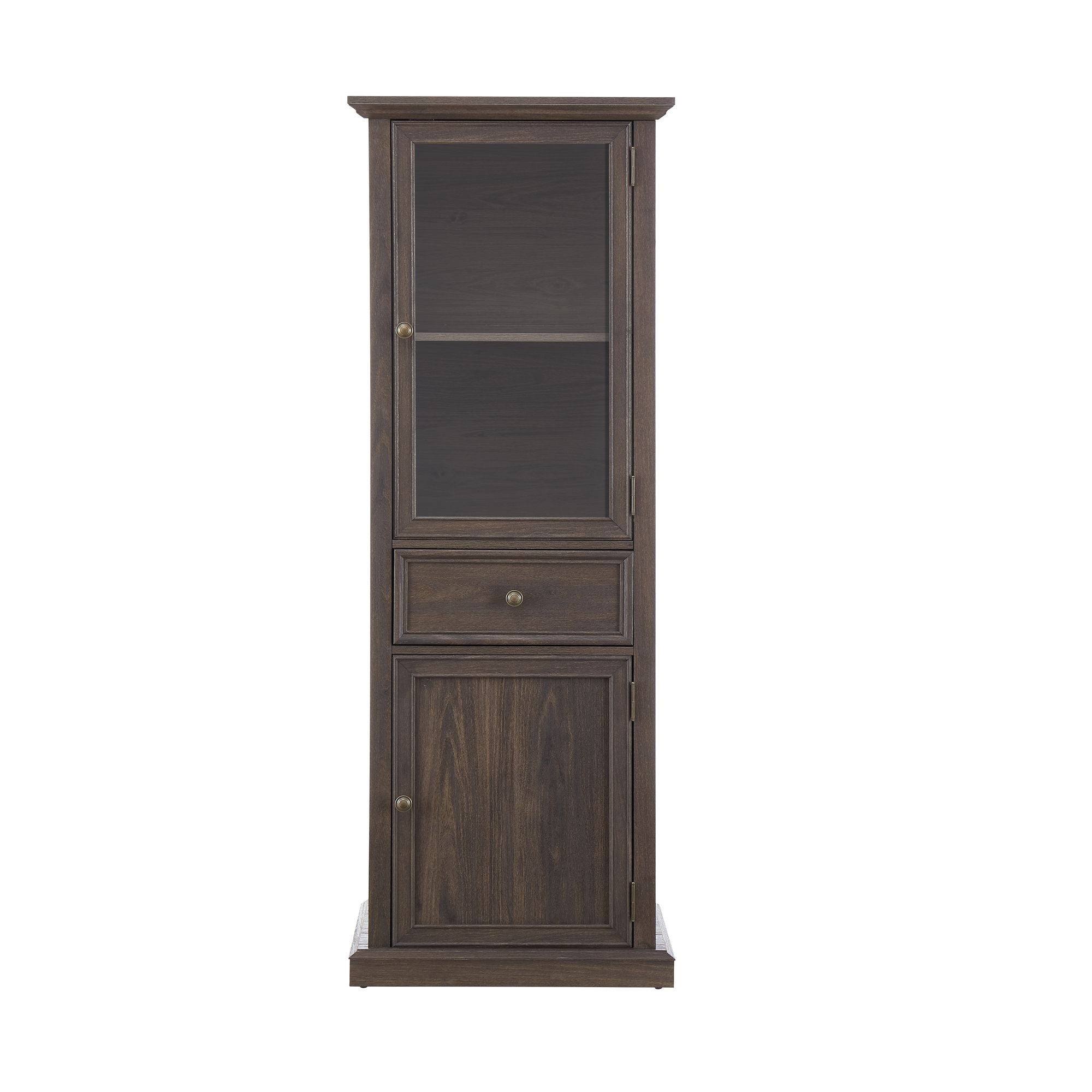 Classical Farmhouse Glass-Door Storage Cabinet