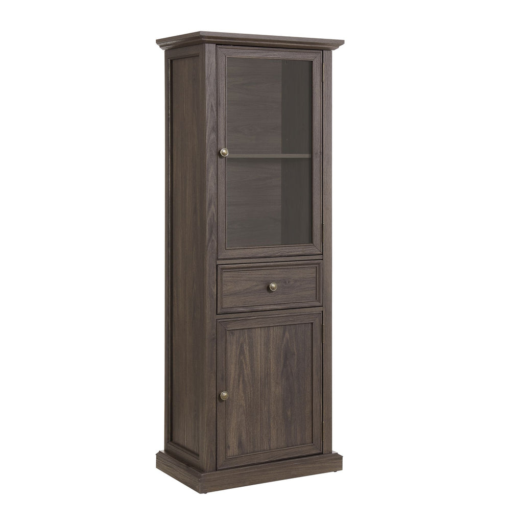Classical Farmhouse Glass-Door Storage Cabinet