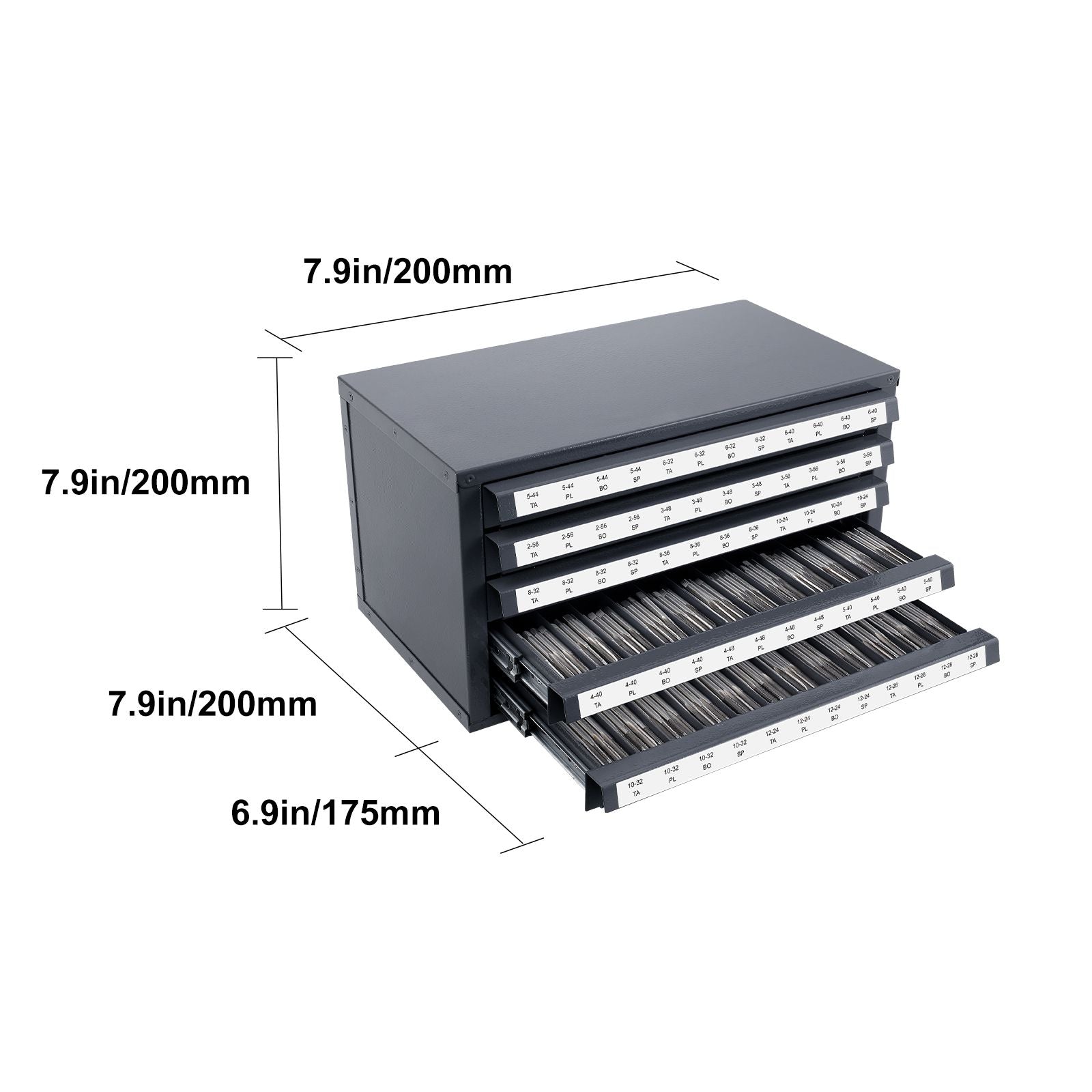 Five-Drawer Tap Organizer Cabinet for Workshops