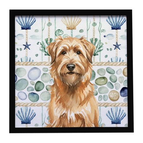 Tawny Briard Coastal Sea Glass Framed Wall Art