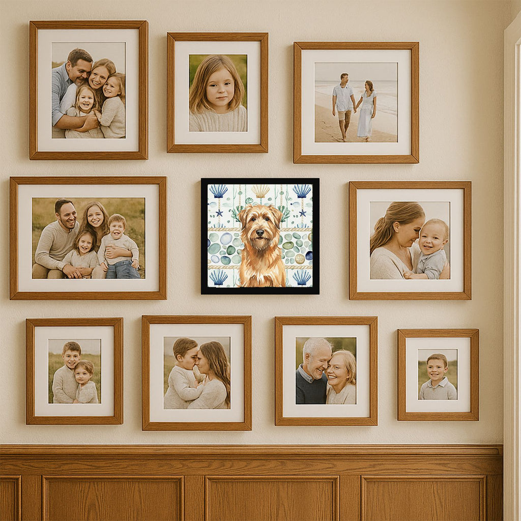 Tawny Briard Coastal Sea Glass Framed Wall Art