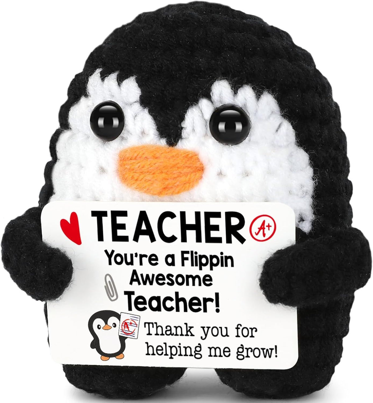 Positive Crochet Penguin Teacher Appreciation Gift