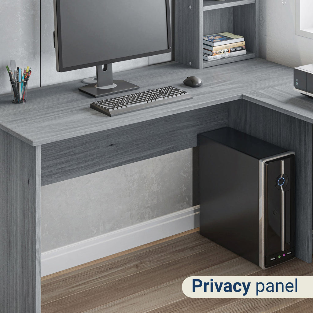 Techni Mobili L-Shaped Desk with Integrated Hutch