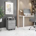 Secure Rolling File Cabinet with Glass Top and Locking Drawers