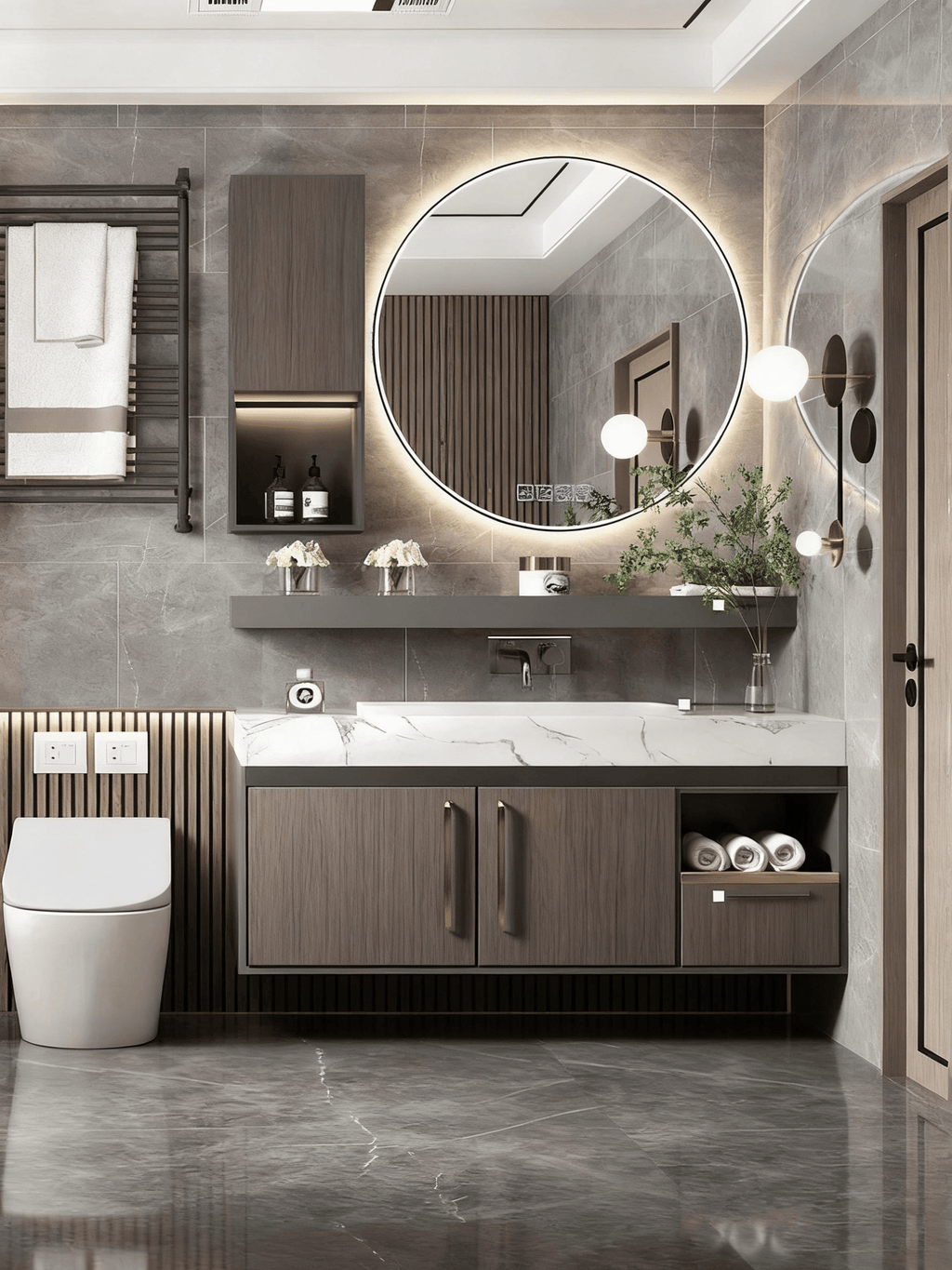 Wall-Mounted Rectangular Mirror with Metal Frame and Round Corners - PS13-70