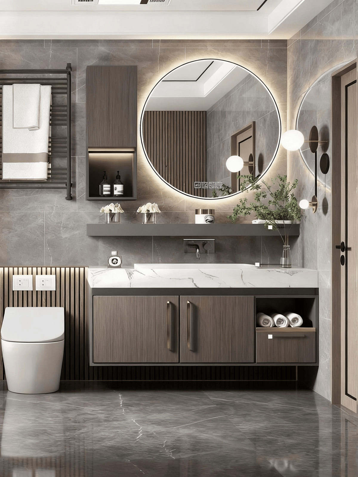 Wall-Mounted Rectangular Mirror with Metal Frame and Round Corners - PS13-70