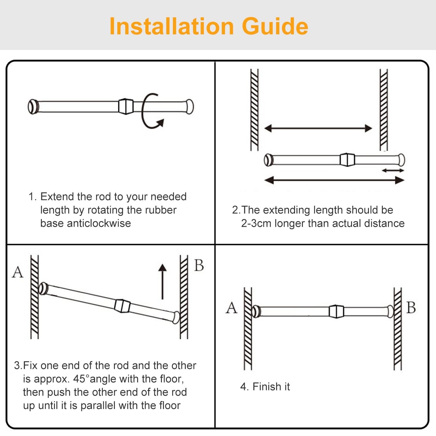 Adjustable Spring-Loaded Tension Curtain Rod