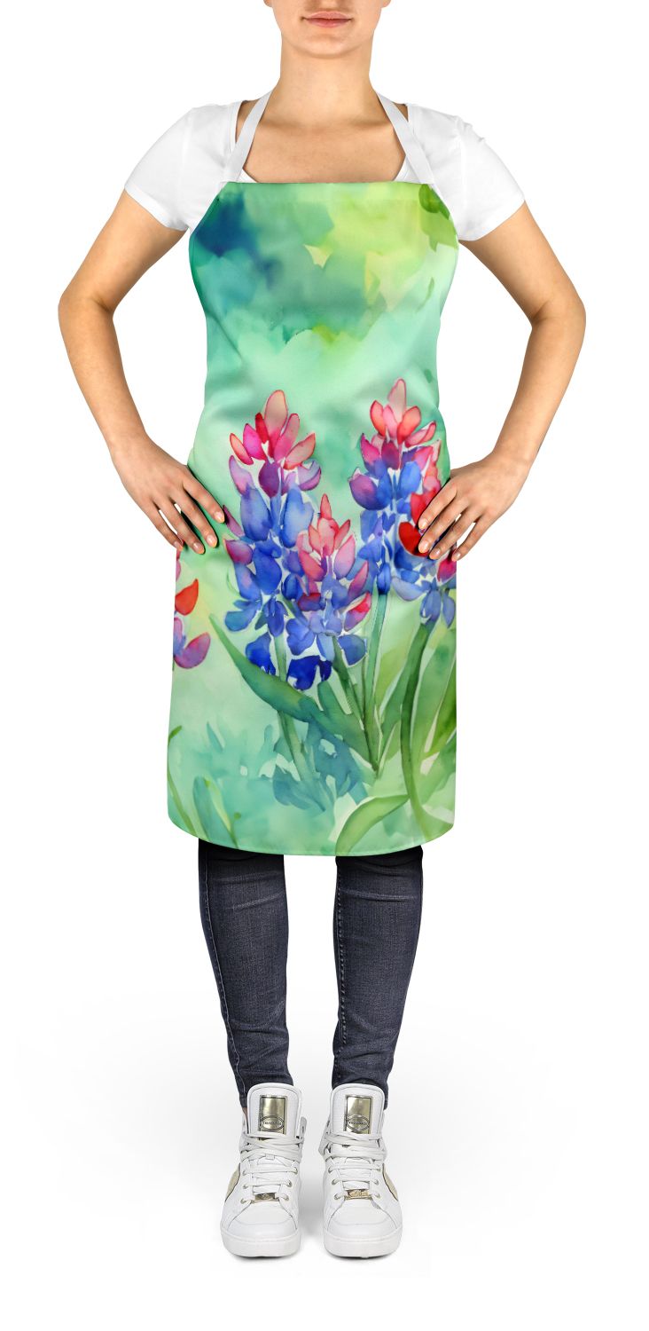 Texas Bluebonnets Watercolor Apron – Artistic Kitchen & Garden Apron