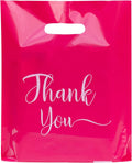 100 Pack Pink Plastic Thank You Bags for Small Business Retail