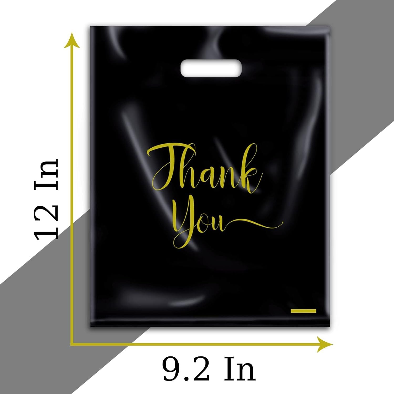 Thank You Plastic Bags – 100 Pack Die Cut Shopping Bags for Small Business & Retail