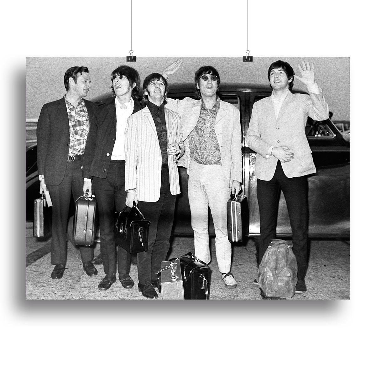 The Beatles and Brian Epstein at London Airport Wall Art