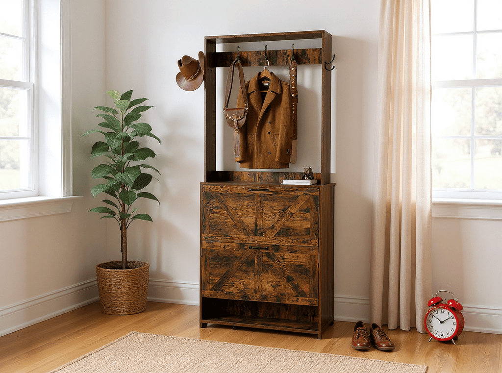 TidyCabinet Entryway Cabinet: Elegant Storage for Coats, Shoes & Keys