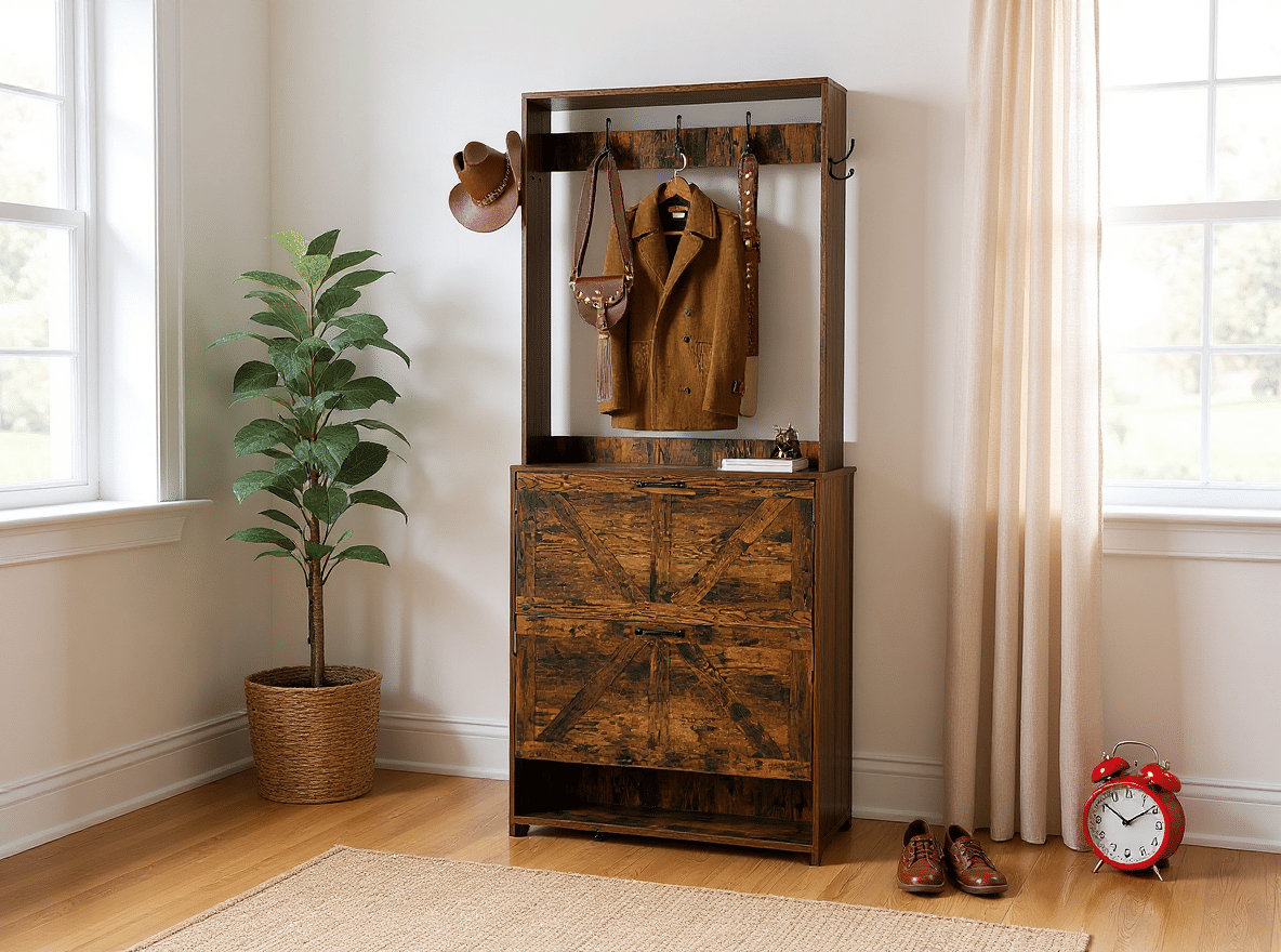 TidyCabinet Entryway Cabinet: Elegant Storage for Coats, Shoes & Keys