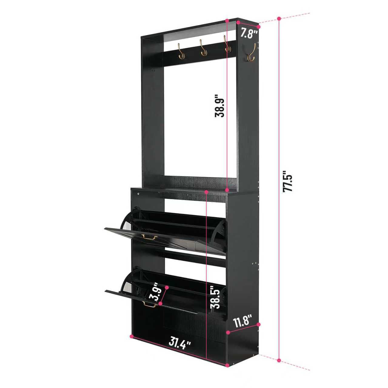 TidyCabinet Entryway Cabinet: Elegant Storage for Coats, Shoes & Keys