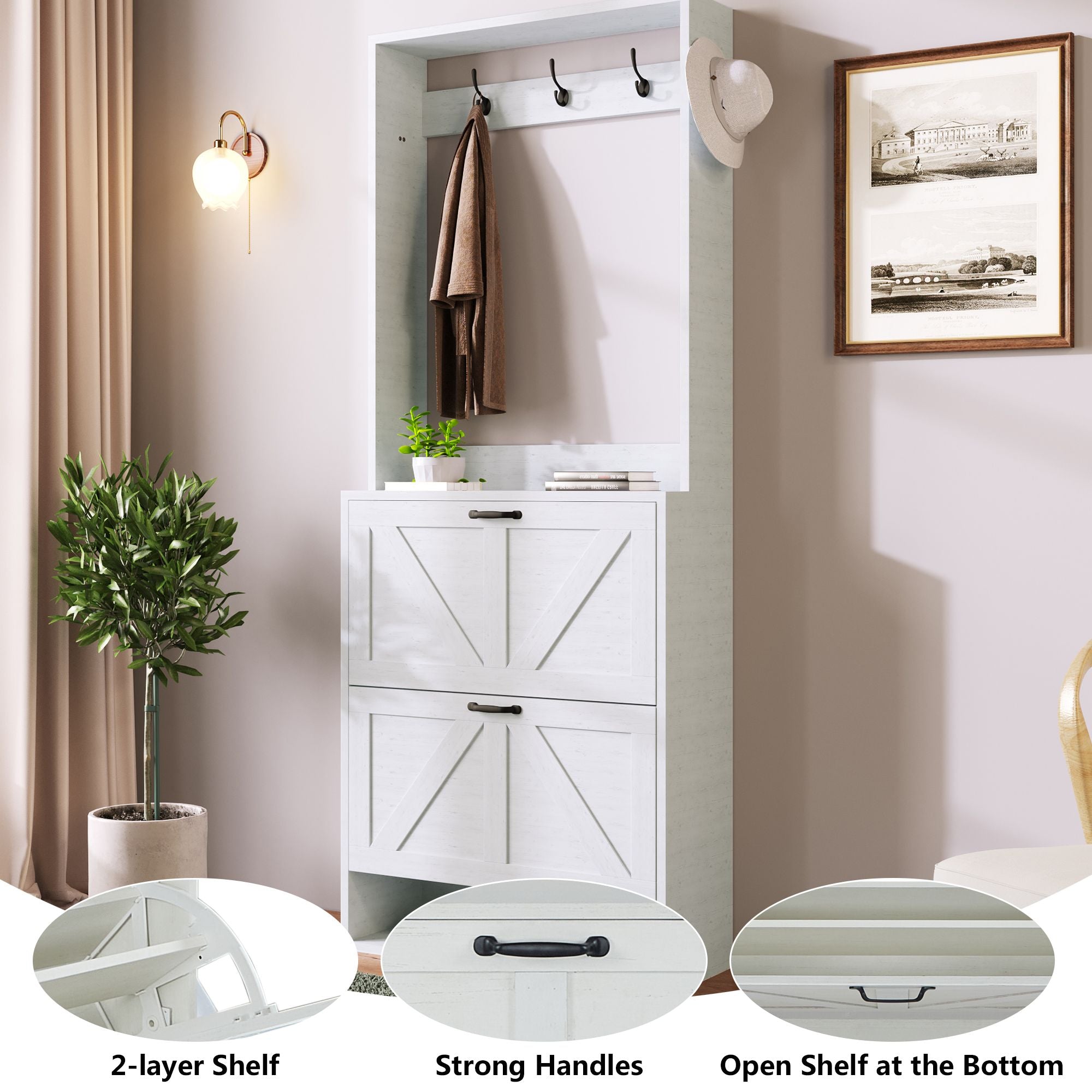 TidyCabinet Entryway Cabinet: Elegant Storage for Coats, Shoes & Keys