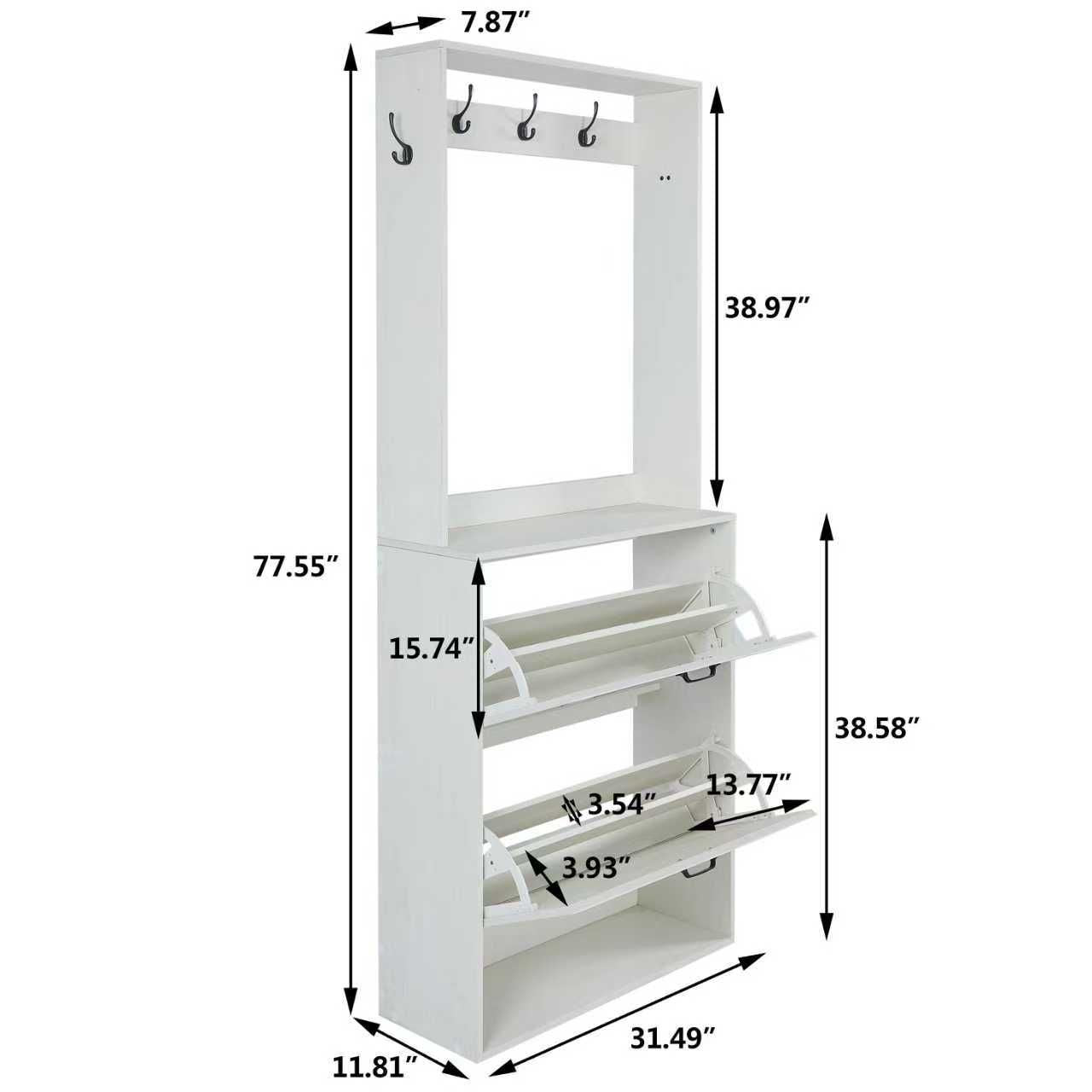 TidyCabinet Entryway Cabinet: Elegant Storage for Coats, Shoes & Keys