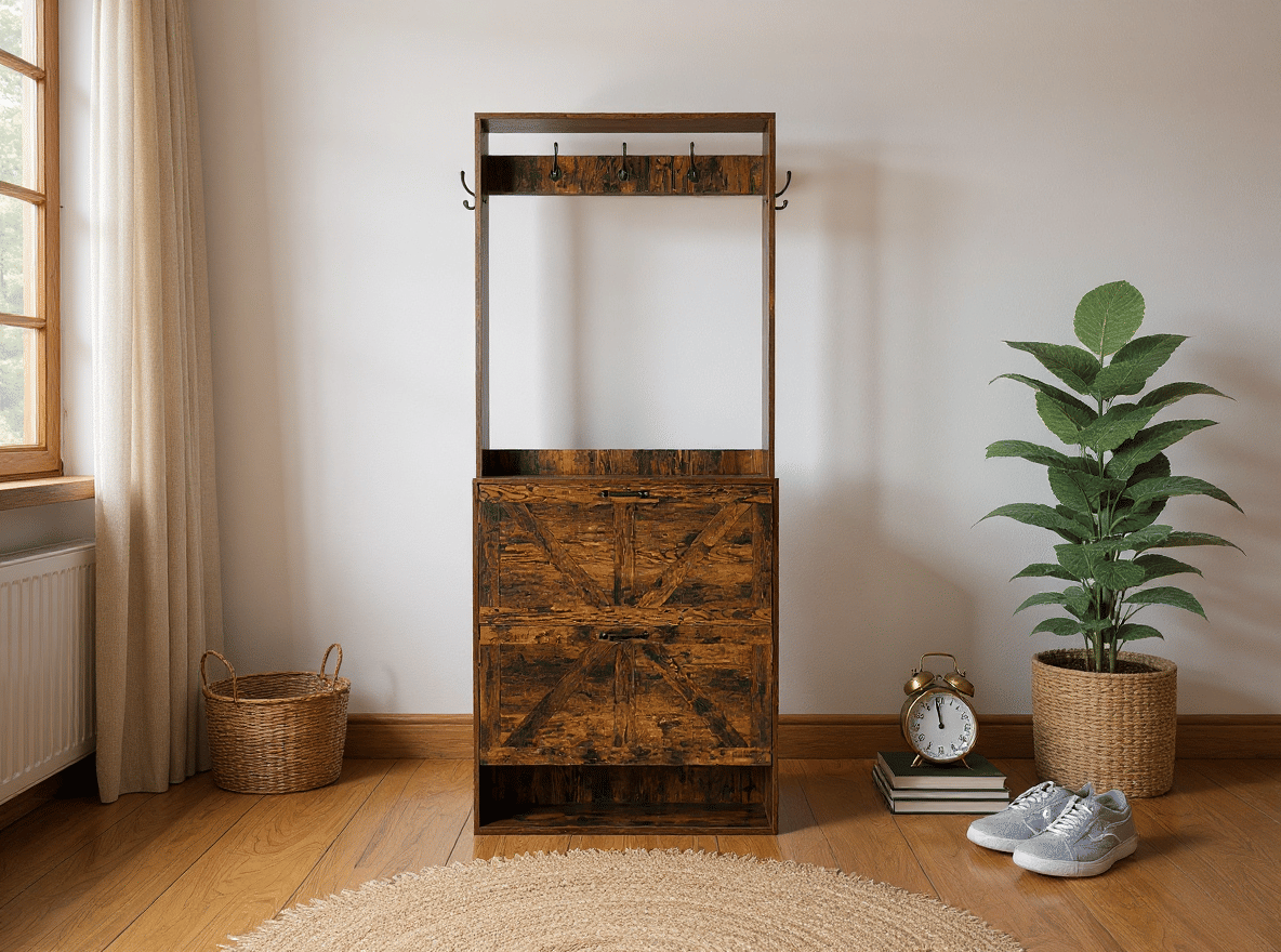 TidyCabinet Entryway Cabinet: Elegant Storage for Coats, Shoes & Keys