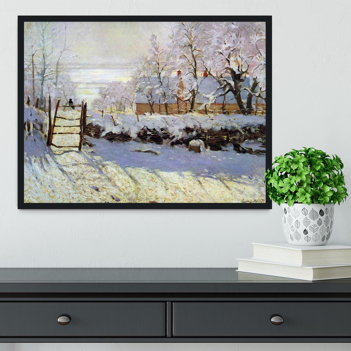 Monet’s The Magpie Framed and Ready to Hang