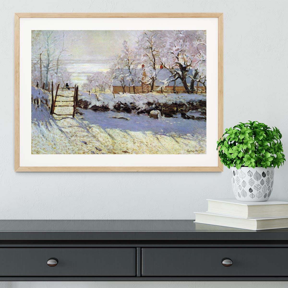 Monet’s The Magpie Framed and Ready to Hang
