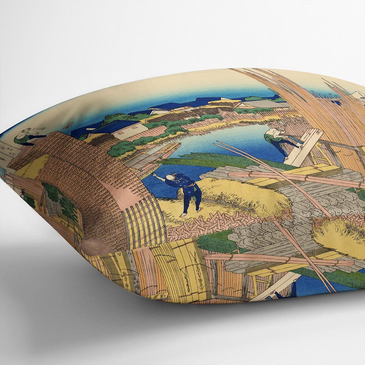 Hokusai’s Timberyard at Honjo Art Cushion