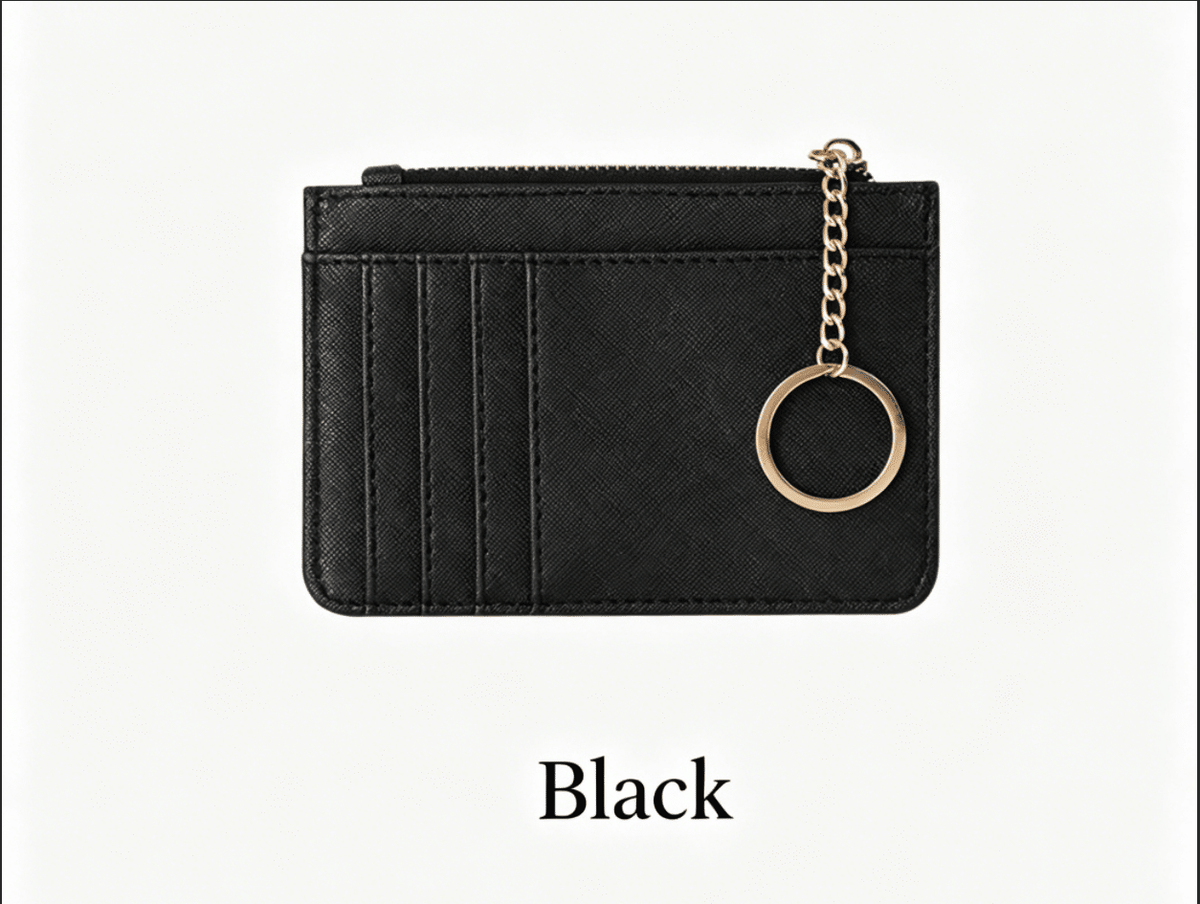 Slim Wristlet Card Wallet with Zipper Pocket