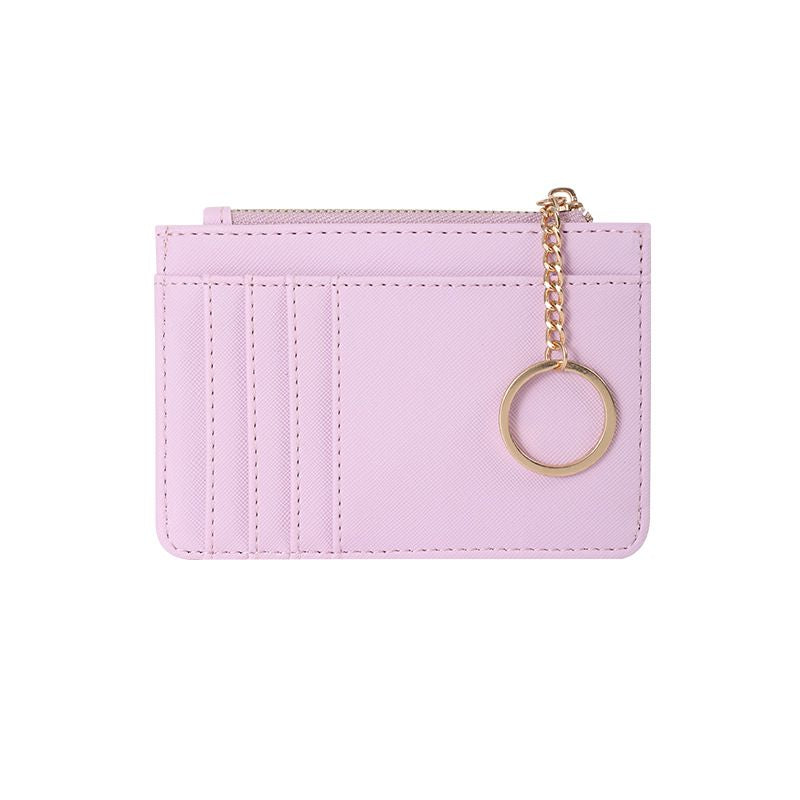 Slim Wristlet Card Wallet with Zipper Pocket