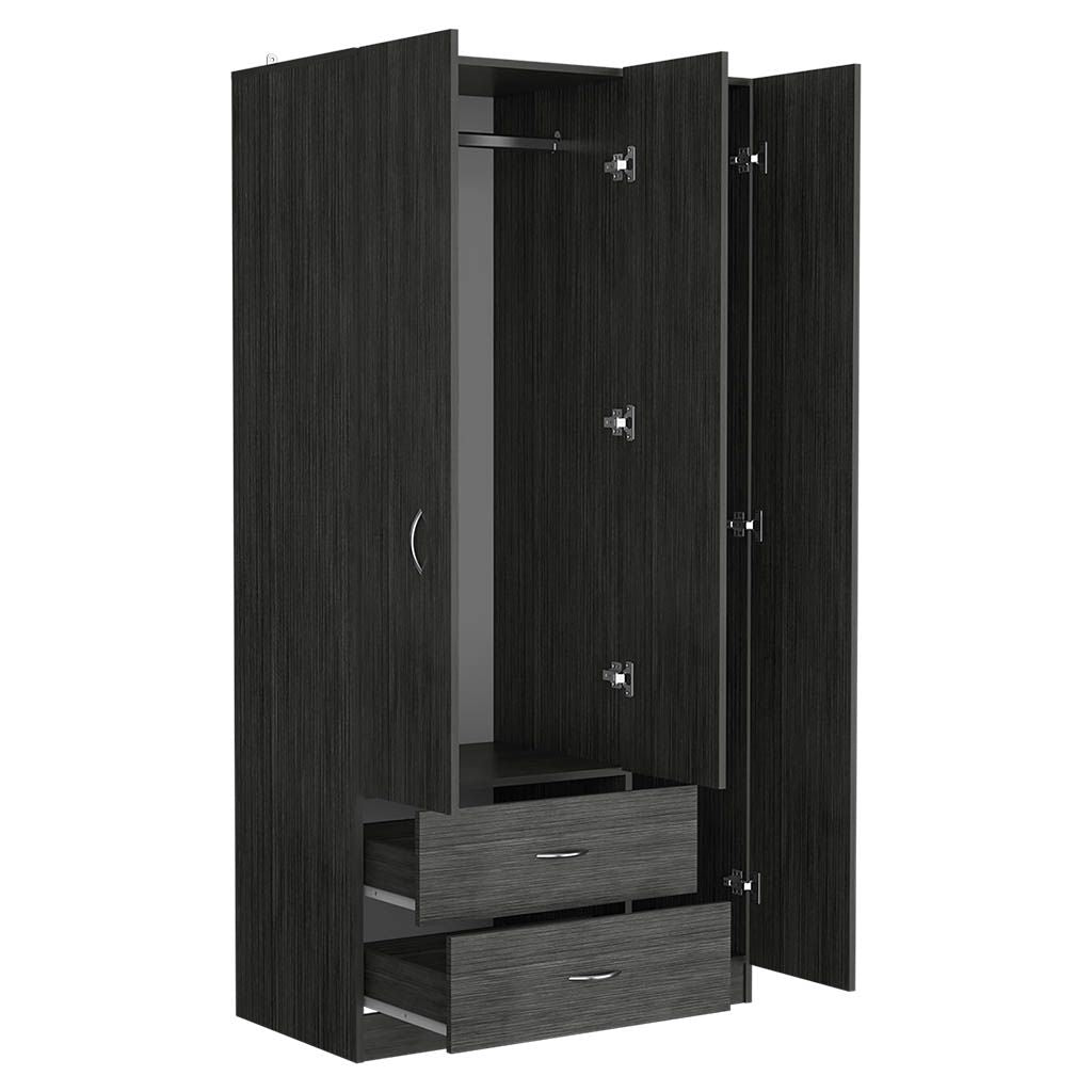 Clark Three-Door Bedroom Armoire with Drawers