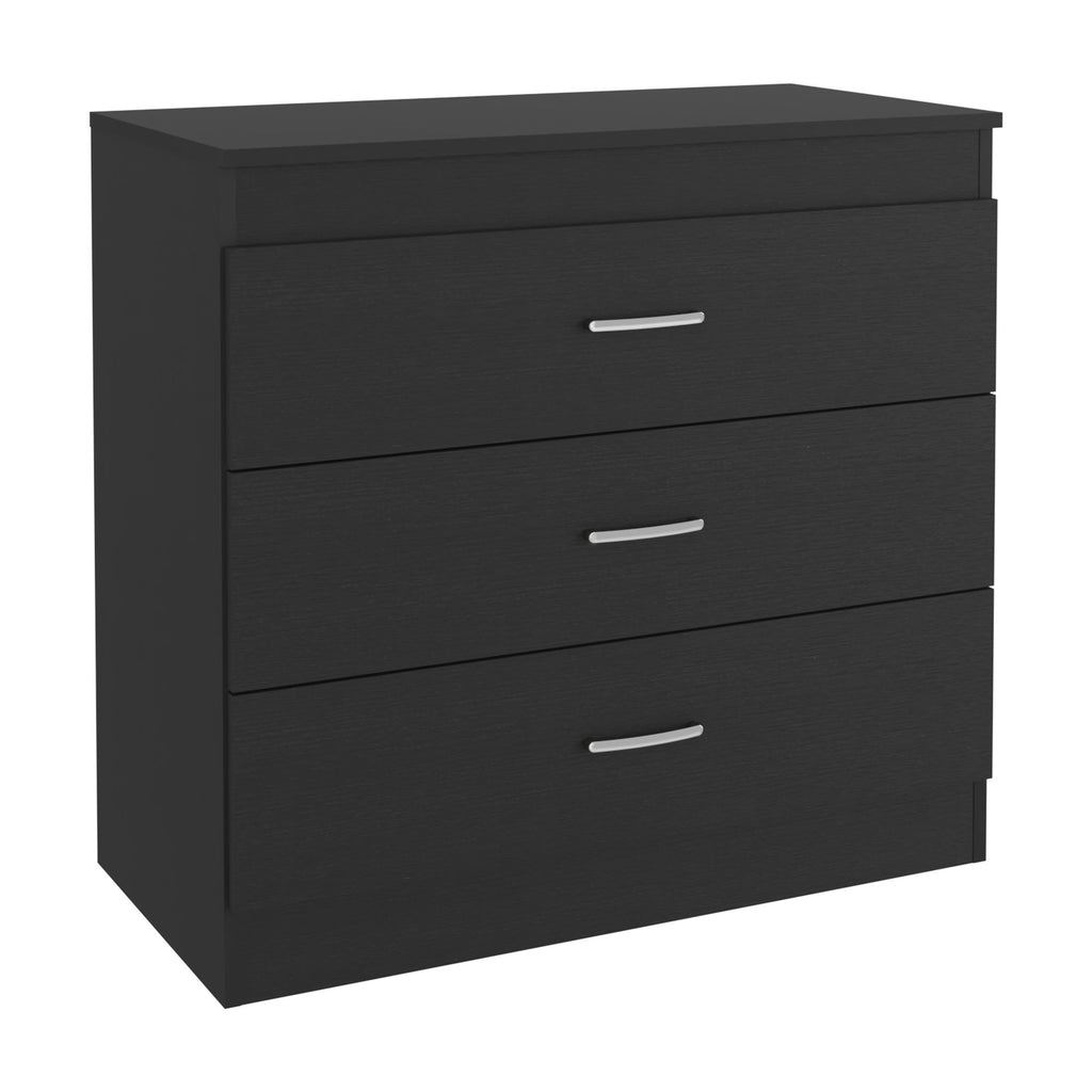 Lial Three-Drawer Dresser in Black Wengue