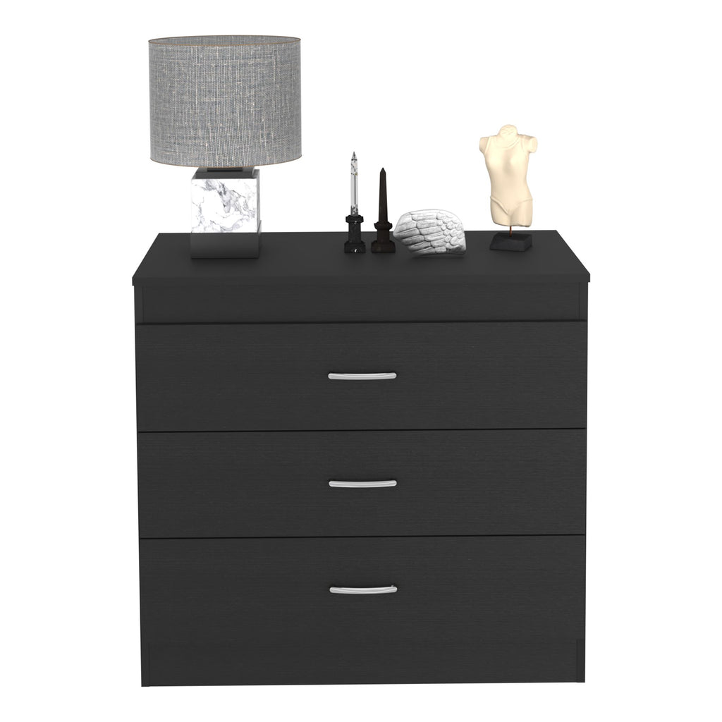 Lial Three-Drawer Dresser in Black Wengue