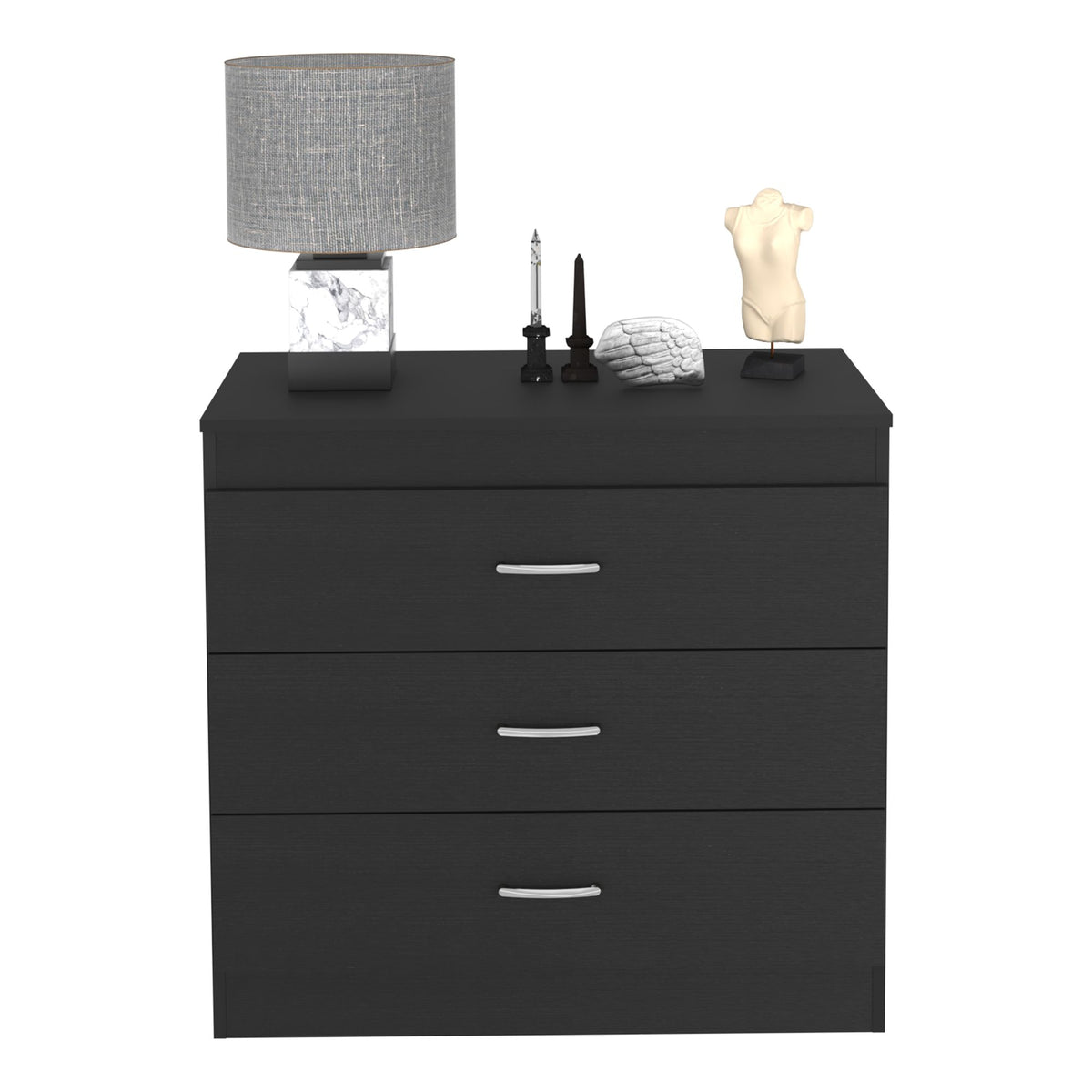Lial Three-Drawer Dresser in Black Wengue