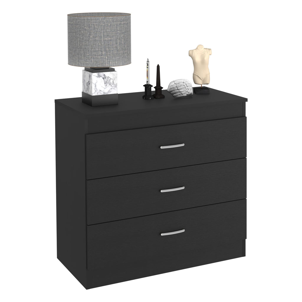 Lial Three-Drawer Dresser in Black Wengue