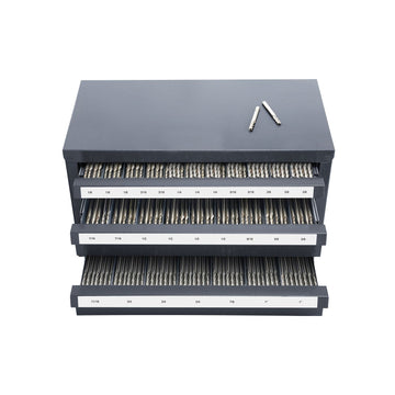 29-Compartment End Mill Organizer Cabinet with Labeled Drawers