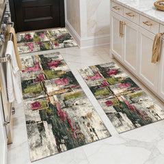 Three-Piece Kitchen Rug Set with Soft Surface