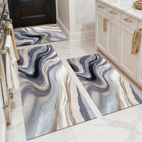 Three-Piece Kitchen Rug Set for Comfort and Easy Care
