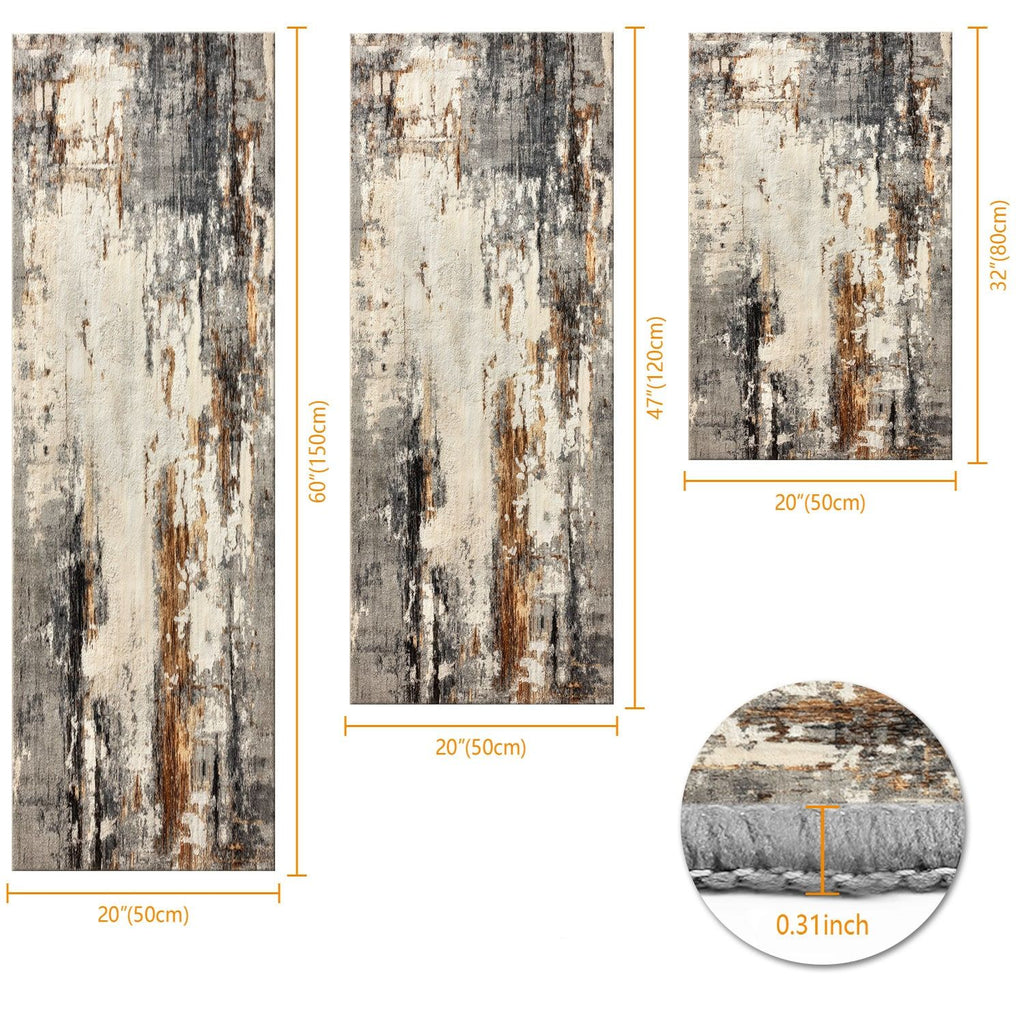 Three-Piece Kitchen Rug Set – Soft, Machine Washable, with Grip Backing