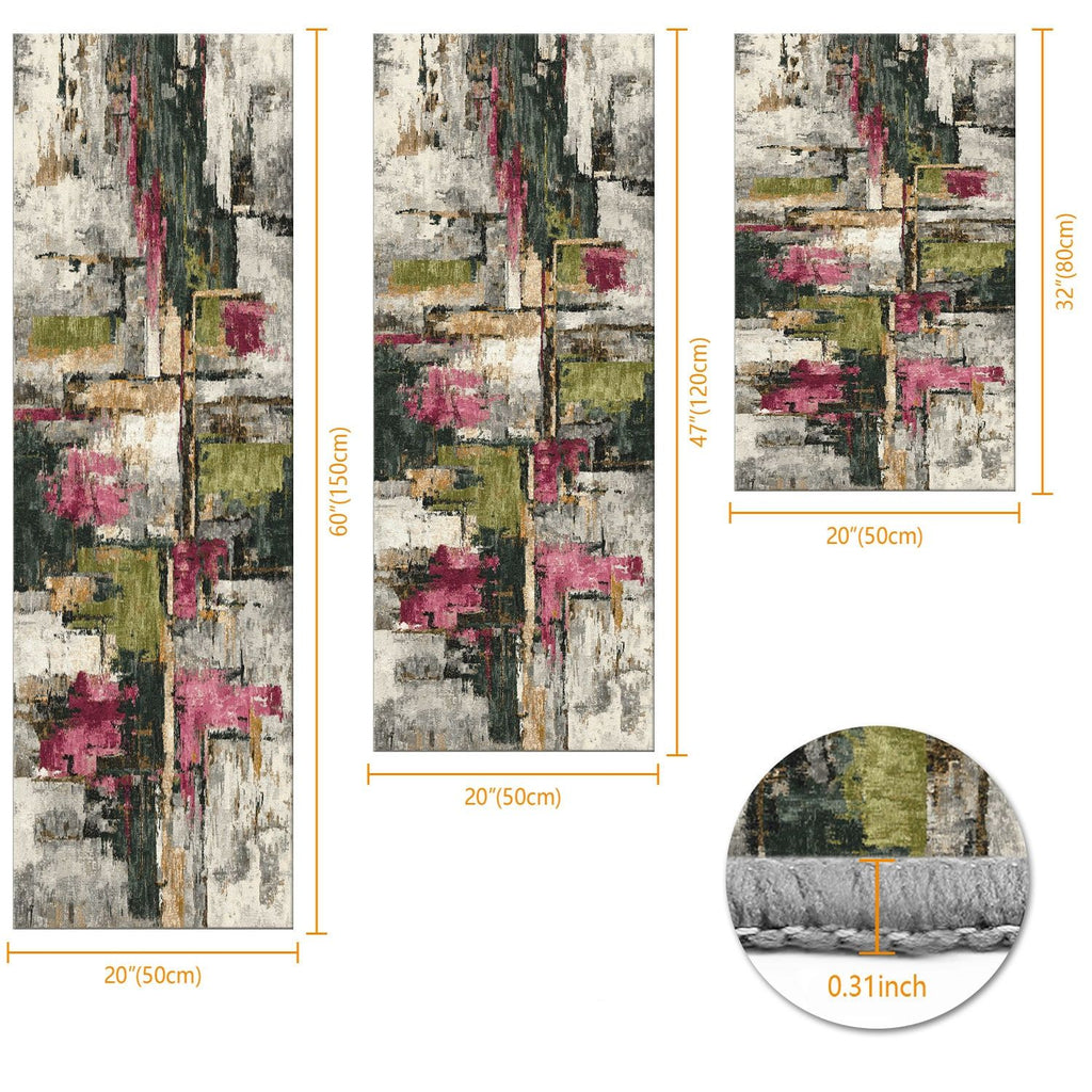 Three-Piece Kitchen Rug Set with Soft Surface