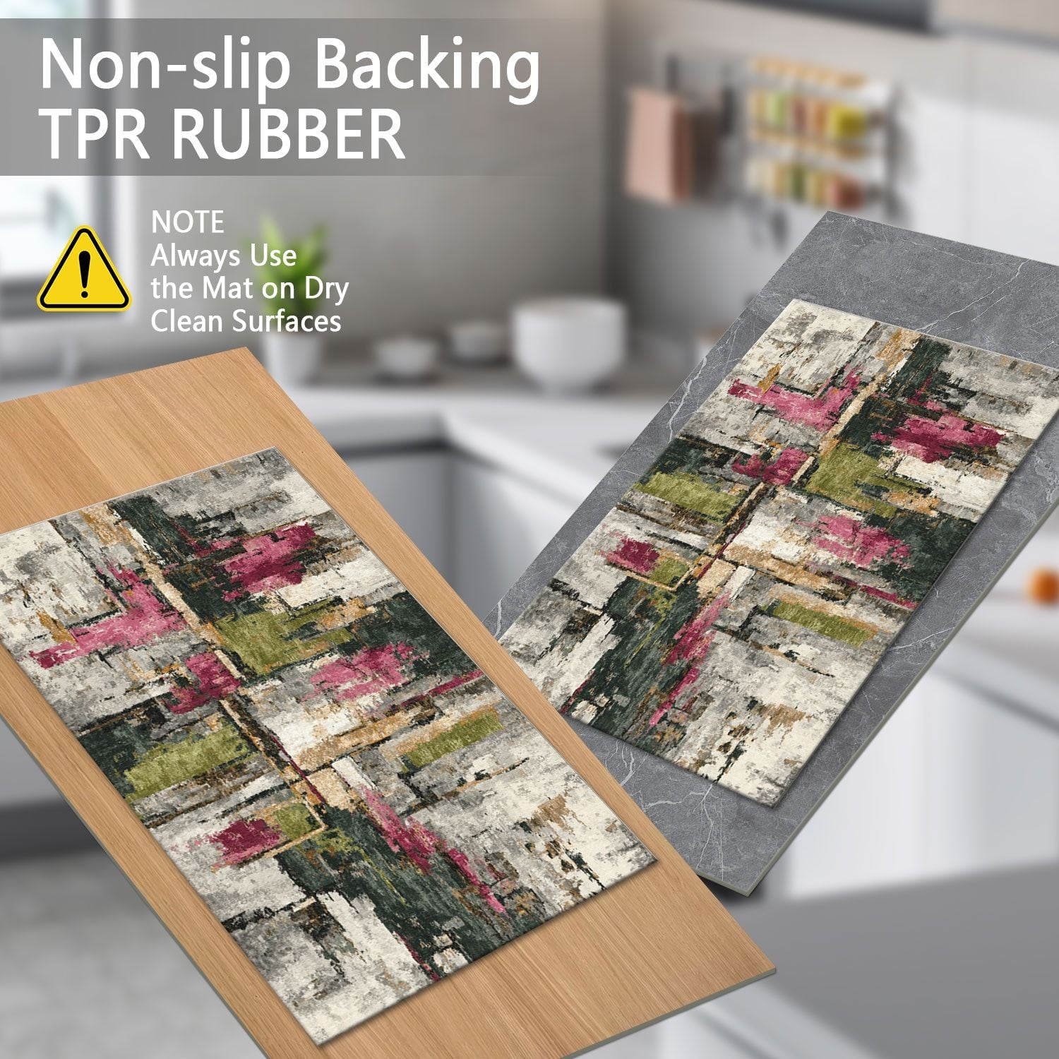 Three-Piece Kitchen Rug Set with Soft Surface