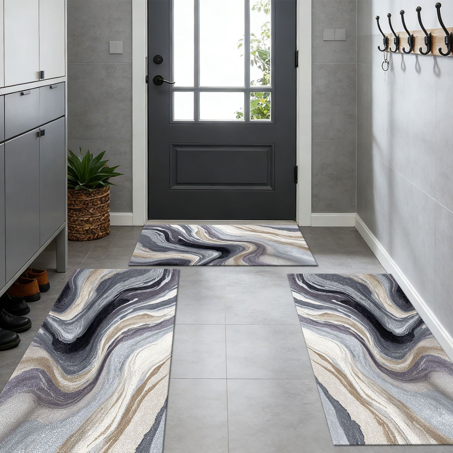 Three-Piece Kitchen Rug Set for Comfort and Easy Care