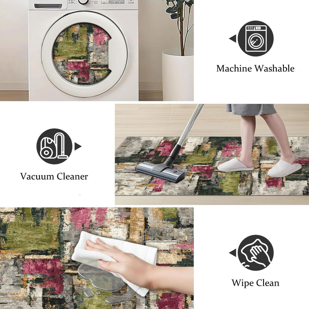 Three-Piece Kitchen Rug Set with Soft Surface