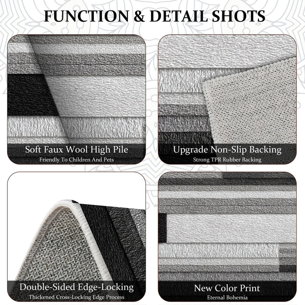Non-Slip Washable 3-Piece Kitchen Rug Set Farmhouse Style
