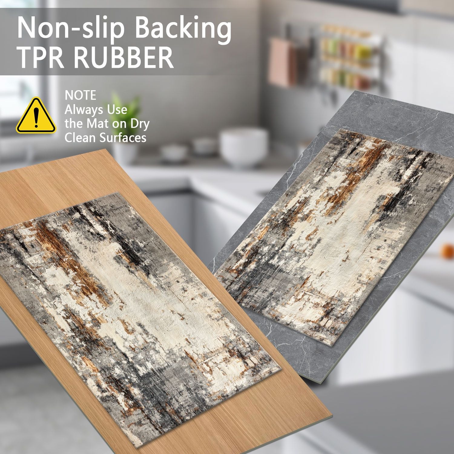 Three-Piece Kitchen Rug Set – Soft, Machine Washable, with Grip Backing