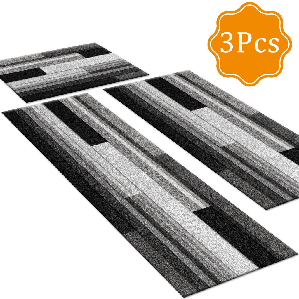 Non-Slip Washable 3-Piece Kitchen Rug Set Farmhouse Style