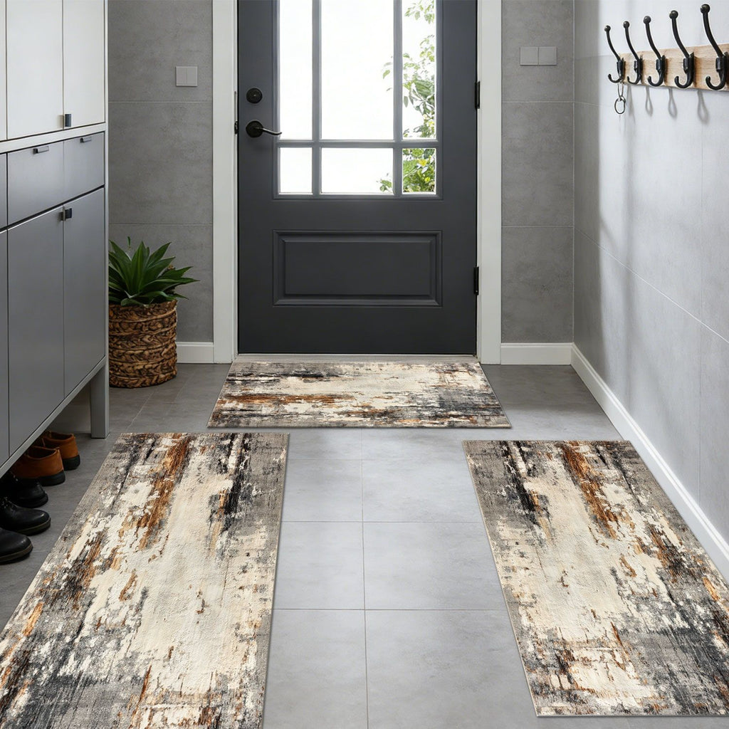 Three-Piece Kitchen Rug Set – Soft, Machine Washable, with Grip Backing