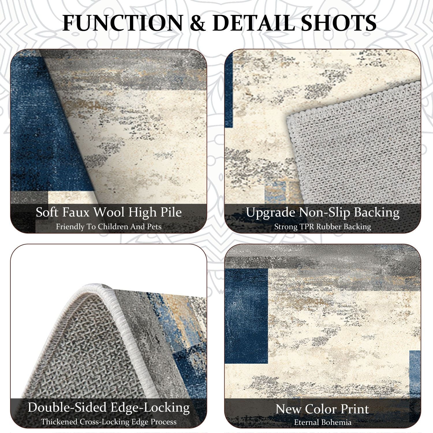 Three-Piece Kitchen Rug Set – Soft and Easy to Clean