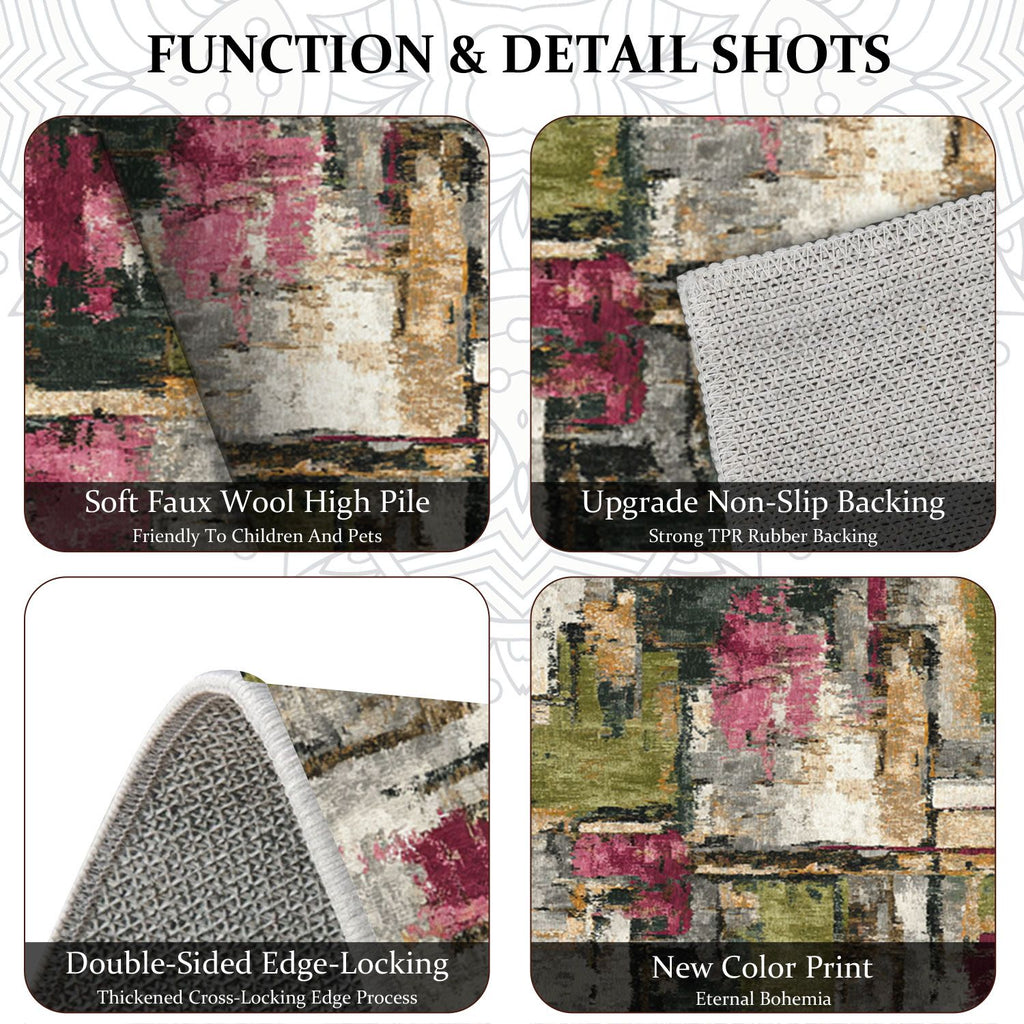Three-Piece Kitchen Rug Set with Soft Surface