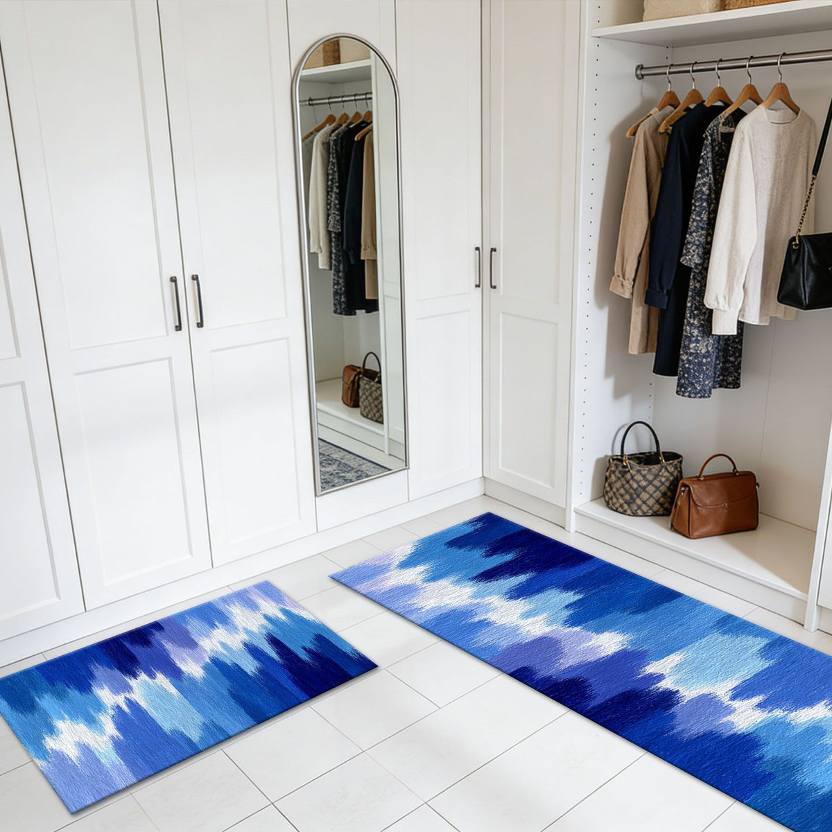 Abstract Three-Piece Kitchen Rug Set