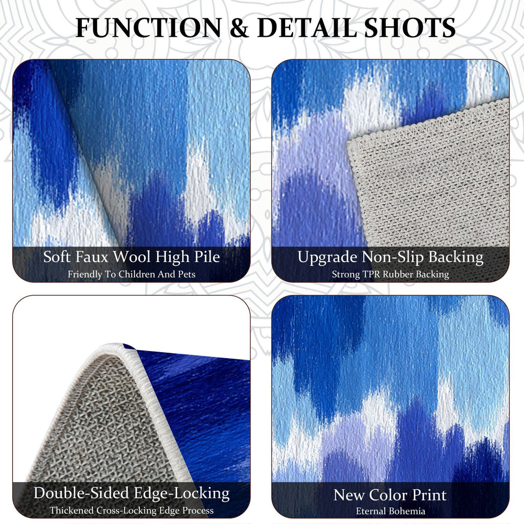 Abstract Three-Piece Kitchen Rug Set