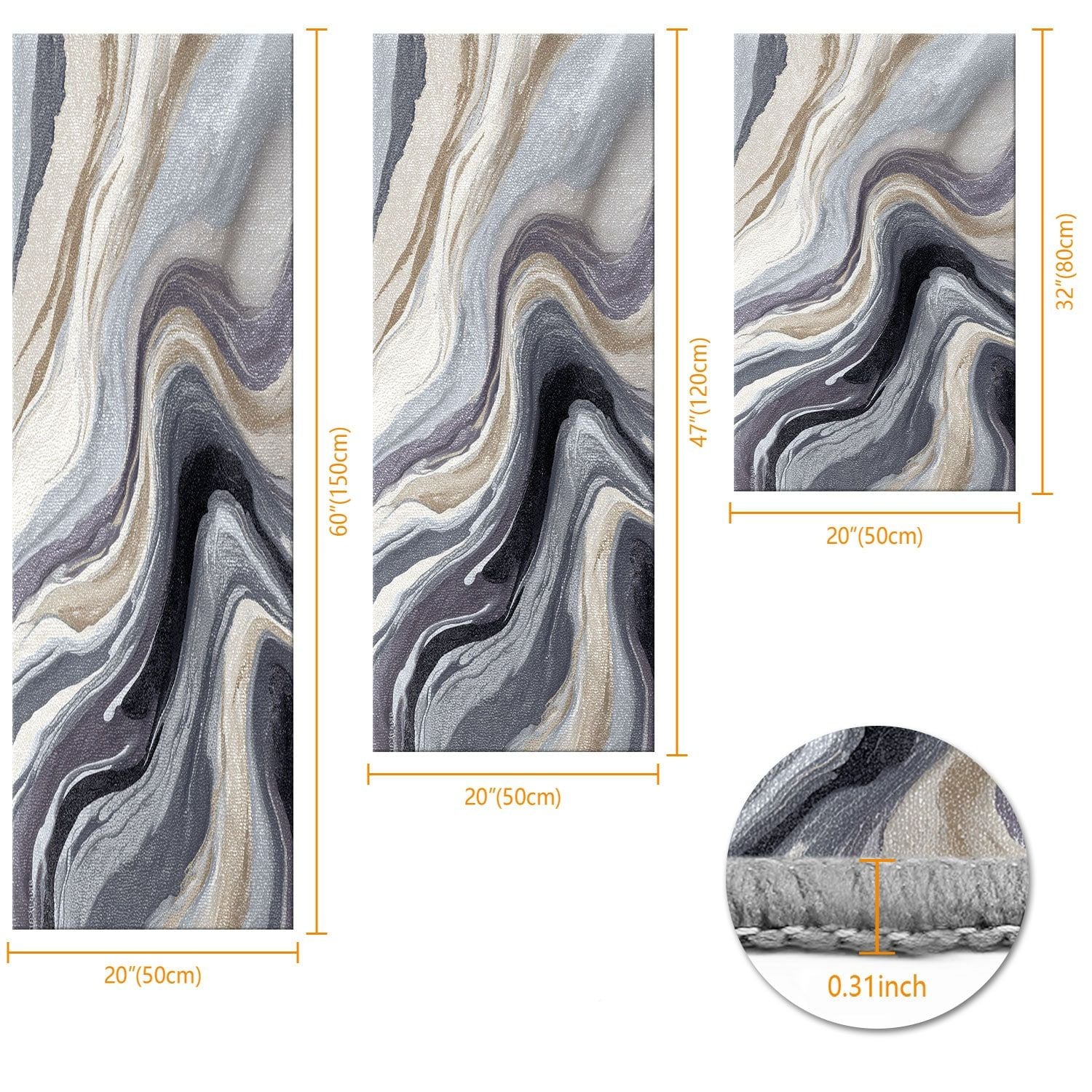 Three-Piece Kitchen Rug Set for Comfort and Easy Care
