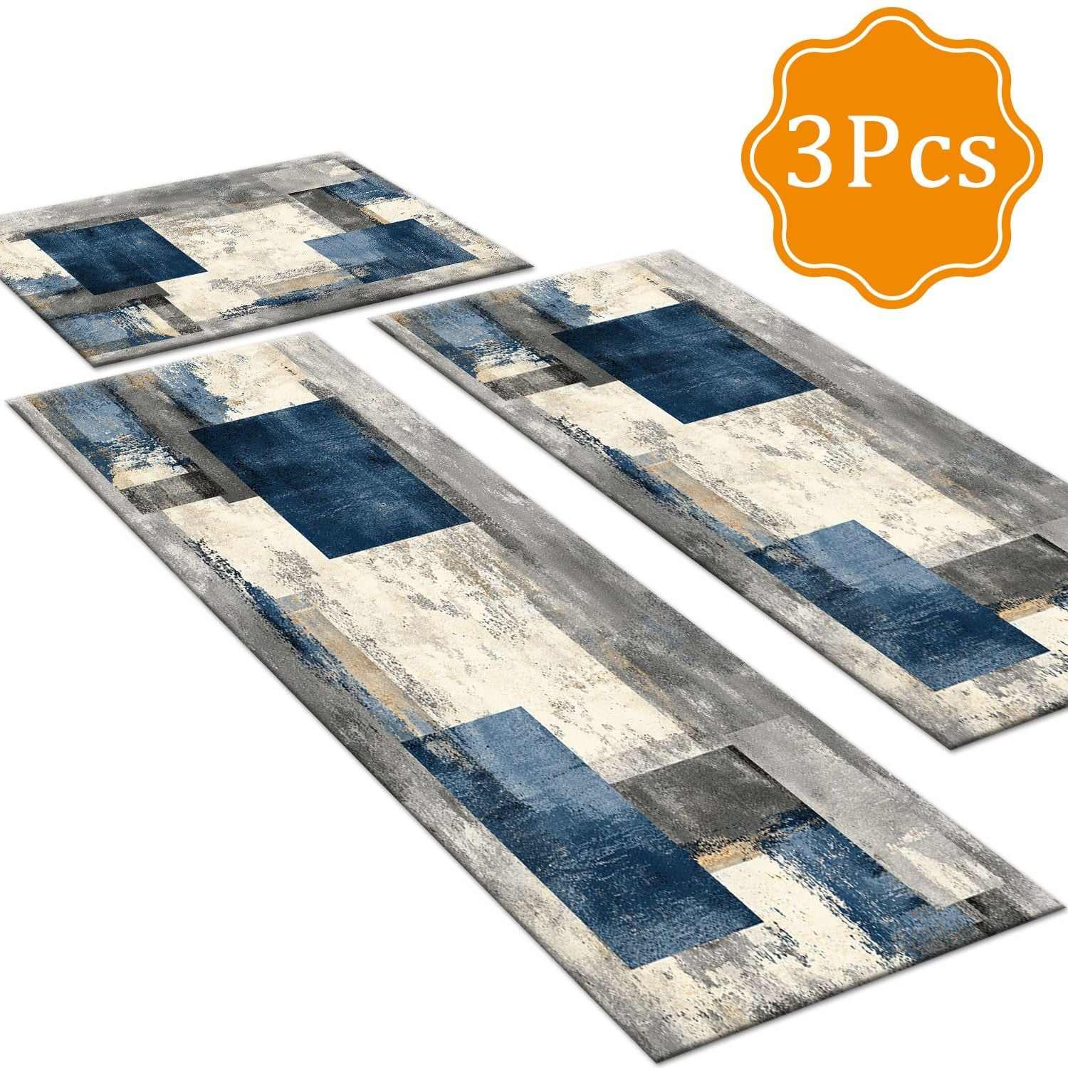 Three-Piece Kitchen Rug Set – Soft and Easy to Clean